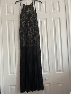 Ark & Co Black Lace Maxi Dress with Sheer Bodice
